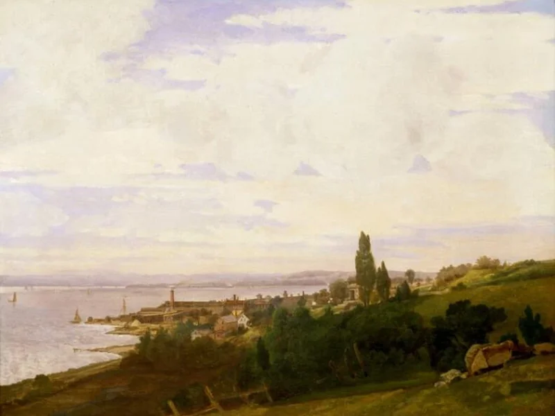 1810-Joseph Vollmering - Vista sull'Hudson vicino a Sing Sing